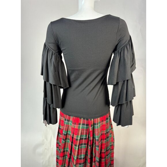 Susana Monaco Womens Black Ruffle Bell Sleeve Top XS - Picture 16 of 16
